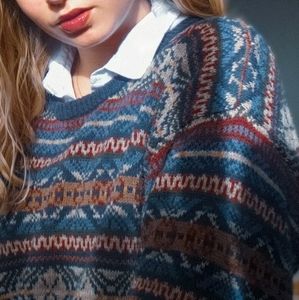 Vintage Patterned Sweater Fairaisle Sweater